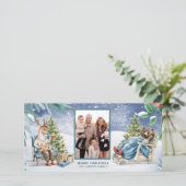 Winterwaldtiere Feiertagskarte (Stehend Vorderseite)