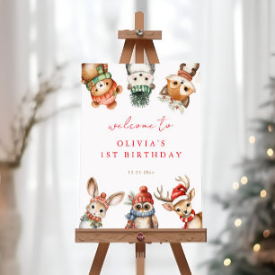 Winterwaldtiere Geburtstagsgeschenk Poster
