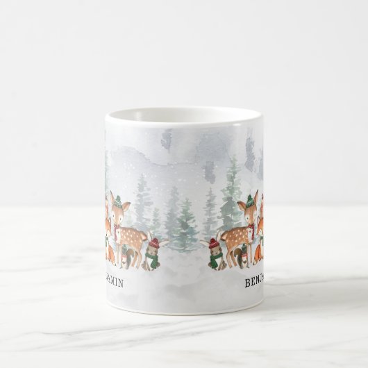 Winterwaldtiere Kinder Urlaub Geschenk Kaffeetasse (Mittel)