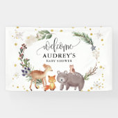 Winterwaldtiere Landschaft Willkommen Banner (Horizontal)