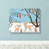 Winterwaldtiere Leinwanddruck (Insitu (Holzboden))