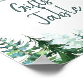 Winterwaldtiere Pinienbäume Tabelle Poster (Ecke)