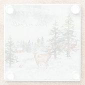 Winterwaldtiere Weltfrieden Weihnachten Glasuntersetzer (Rückseite)