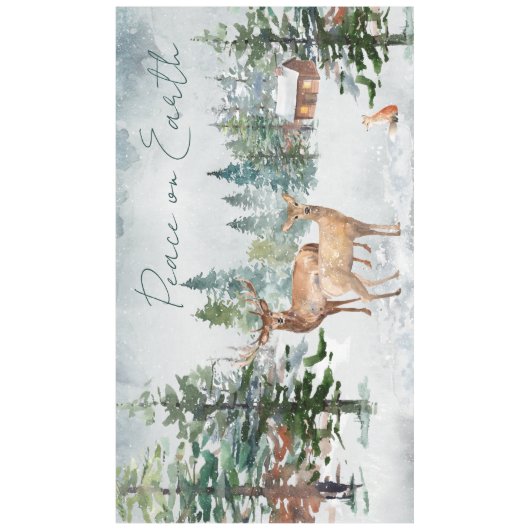 Winterwaldtiere Weltfrieden Weihnachten Tischdecke (Vorderseite)