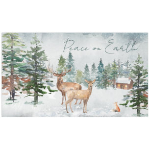 Winterwaldtiere Weltfrieden Weihnachten Tischdecke