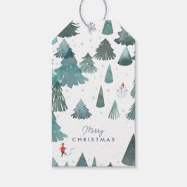 Winterwaldurlaub in Aquarellbad Geschenkanhänger