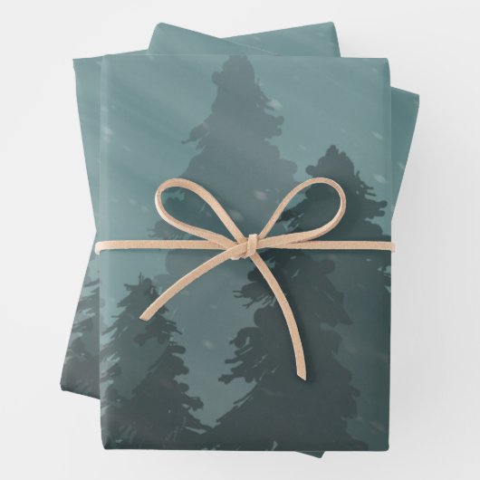 Winterwaldverpackungspapier Geschenkpapier Set (Beispiel)