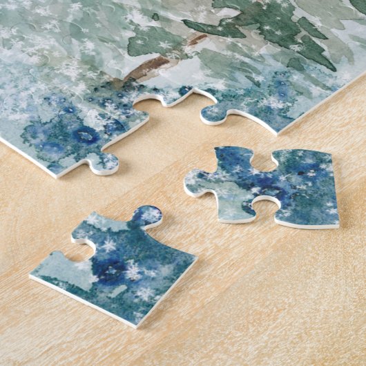 Winterwaldwald Hirsch Puzzle (Seite)