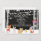 Winterwaldwald Kinderdusche Einladung (Vorderseite)