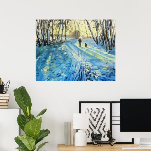 Winterwaldwanderung "Wir zwei" Poster (Heimbüro)