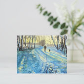 Winterwaldwanderung "Wir zwei" Postkarte (Stehend Vorderseite)