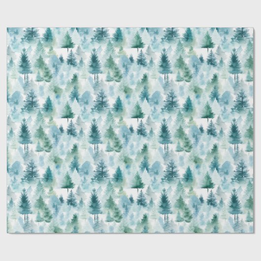 Winterwaldwasserfarben Geschenkpapier (Flach)