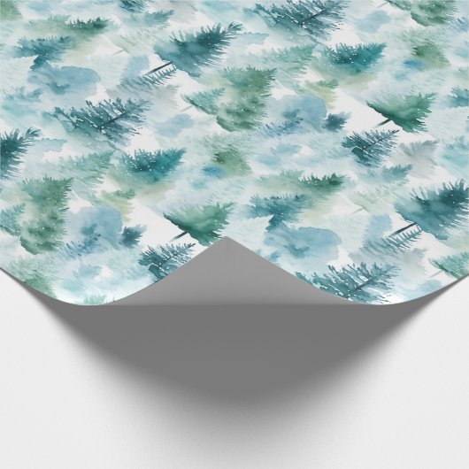 Winterwaldwasserfarben Geschenkpapier (Ecke)