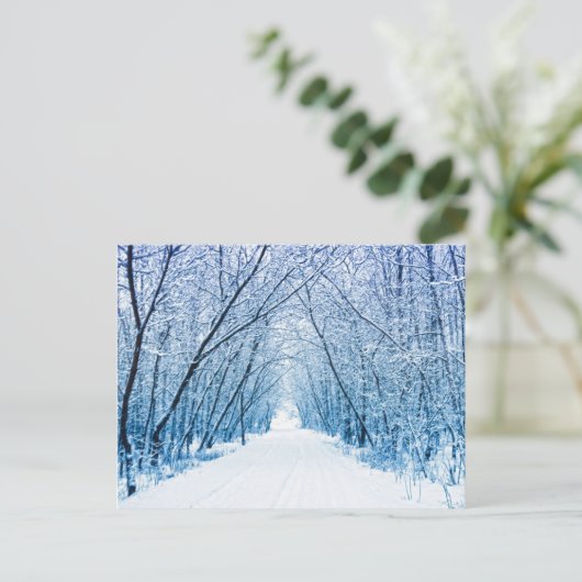 Winterwaldweg Postkarte (Stehend Vorderseite)