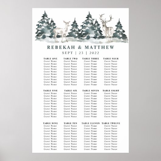 Winterwaldwonderland mit Hirschplakette Poster (Vorne)