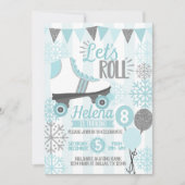 Winterwalzbahn Skaten Geburtstagsparty Einladung (Vorderseite)