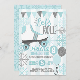 Winterwalzbahn Skaten Geburtstagsparty Einladung