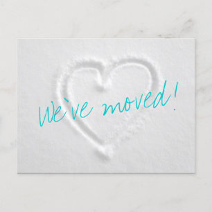 Winterwanderkarten mit gezeichnet Herz im Schnee Ankündigungspostkarte