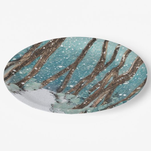 Winterwanderkollektion Pappteller (Schrägansicht)