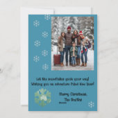 Winterwanderlust-Urlaubskarte Feiertagskarte (Rückseite)
