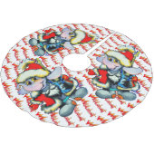 Winterwanderrock aus Metall - weiß Polyester Weihnachtsbaumdecke (Schrägansicht)