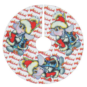 Winterwanderrock aus Metall - weiß Polyester Weihnachtsbaumdecke