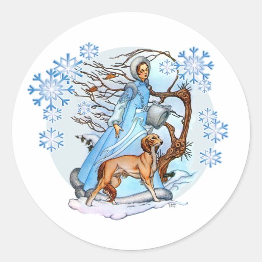 Winterwandersticker Runder Aufkleber (Vorderseite)
