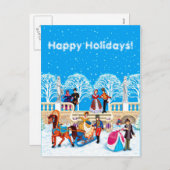 Winterwanderung Feiertagspostkarte (Vorne/Hinten)