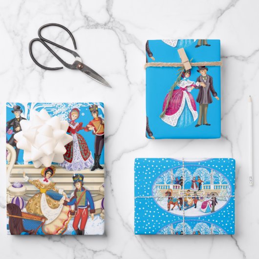 Winterwanderung Geschenkpapier Set (Vorderseite)