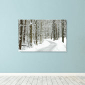 Winterwanderung gezogene Leinwand Print (Insitu (Holzboden))