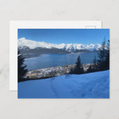 Winterwanderung mit Blick auf Seen Postkarte (Vorne/Hinten)