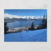 Winterwanderung mit Blick auf Seen Postkarte (Vorderseite)