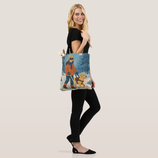 Winterwanderung mit Guide Dog Illustration Tasche (Am Model)