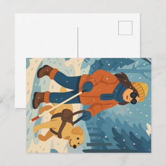 Winterwanderung mit Guide Dog - Postkarte (Vorne/Hinten)
