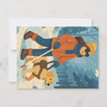 Winterwanderung mit Guide Dog - Postkarte