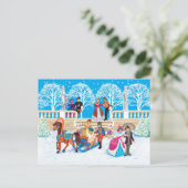 Winterwanderung Postkarte (Stehend Vorderseite)