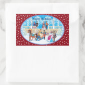 Winterwanderung Rechteckiger Aufkleber (Tasche)