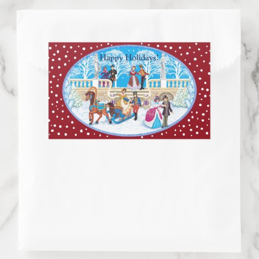 Winterwanderung Rechteckiger Aufkleber (Tasche)