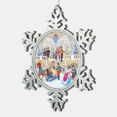 Winterwanderung Schneeflocken Zinn-Ornament (Rechts)