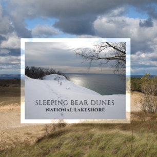 Winterwanderweg Lake Michigan, SLeeping Bear Dunes Postkarte
