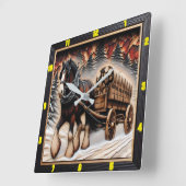 Winterwanderweg Personalisiert Charred Grain Clyde Quadratische Wanduhr (Winkel)