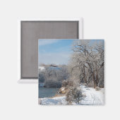 Winterwanderweg Weihnachtsmagnet Magnet (Vorderseite/Rückseite)