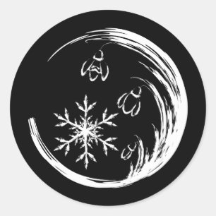 WinterWappen Runder Aufkleber