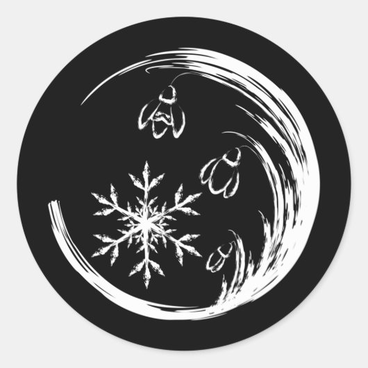 WinterWappen Runder Aufkleber (Vorderseite)