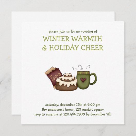 Winterwärme ・ Cinnamon Roll Einladung (Vorne/Hinten)