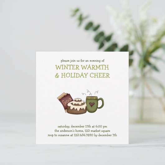 Winterwärme ・ Cinnamon Roll Einladung (Stehend Vorderseite)
