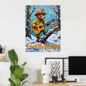 Winterwärme: Harmonie von Bärenhonig Poster (Heimbüro)