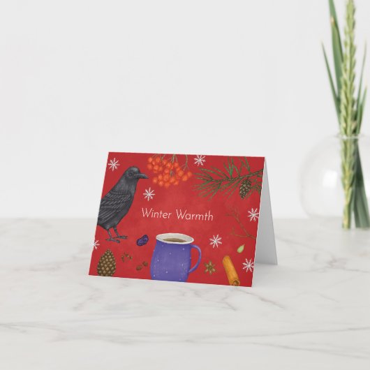 Winterwärme, Wintergeschichten Feiertagskarte (Vorderseite)