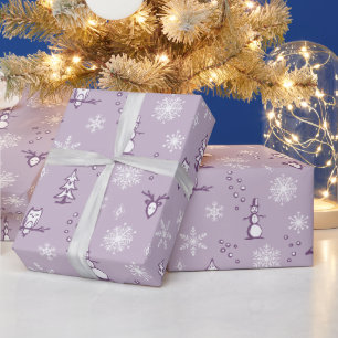 Winterwaschpapier - Staub, Pflaume, Schnee Geschenkpapier