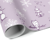 Winterwaschpapier - Staub, Pflaume, Schnee Geschenkpapier (Rolleneckpunkt)